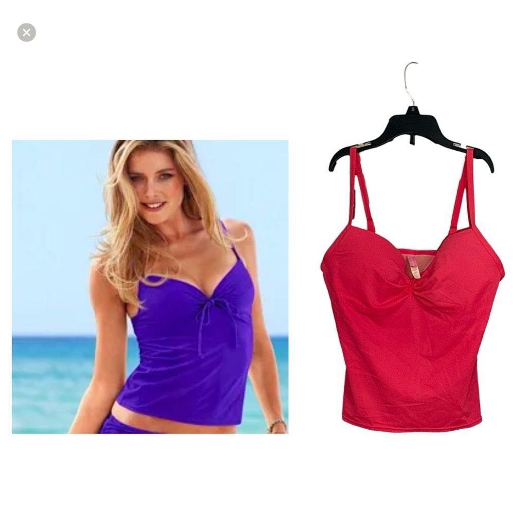 Victoria’s Secret Coral Pink Women’s Tankini Swim Underwire Push Up Bikini 34C